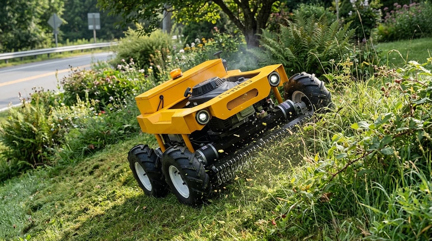 RH4X4S tondeuse radioguidée compacte 4x4 en action